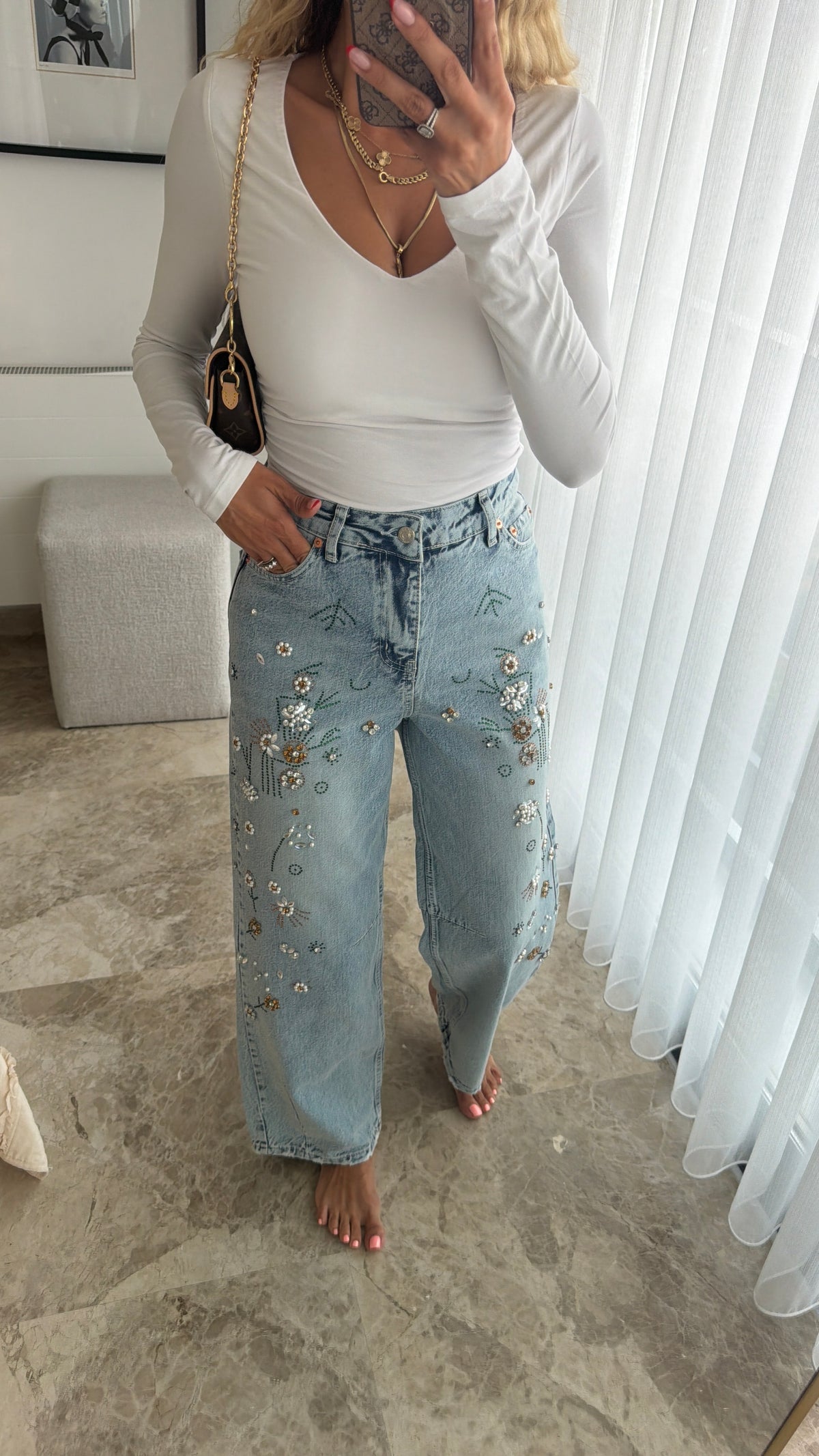 Miss Taş İşleme Mavi Jean
