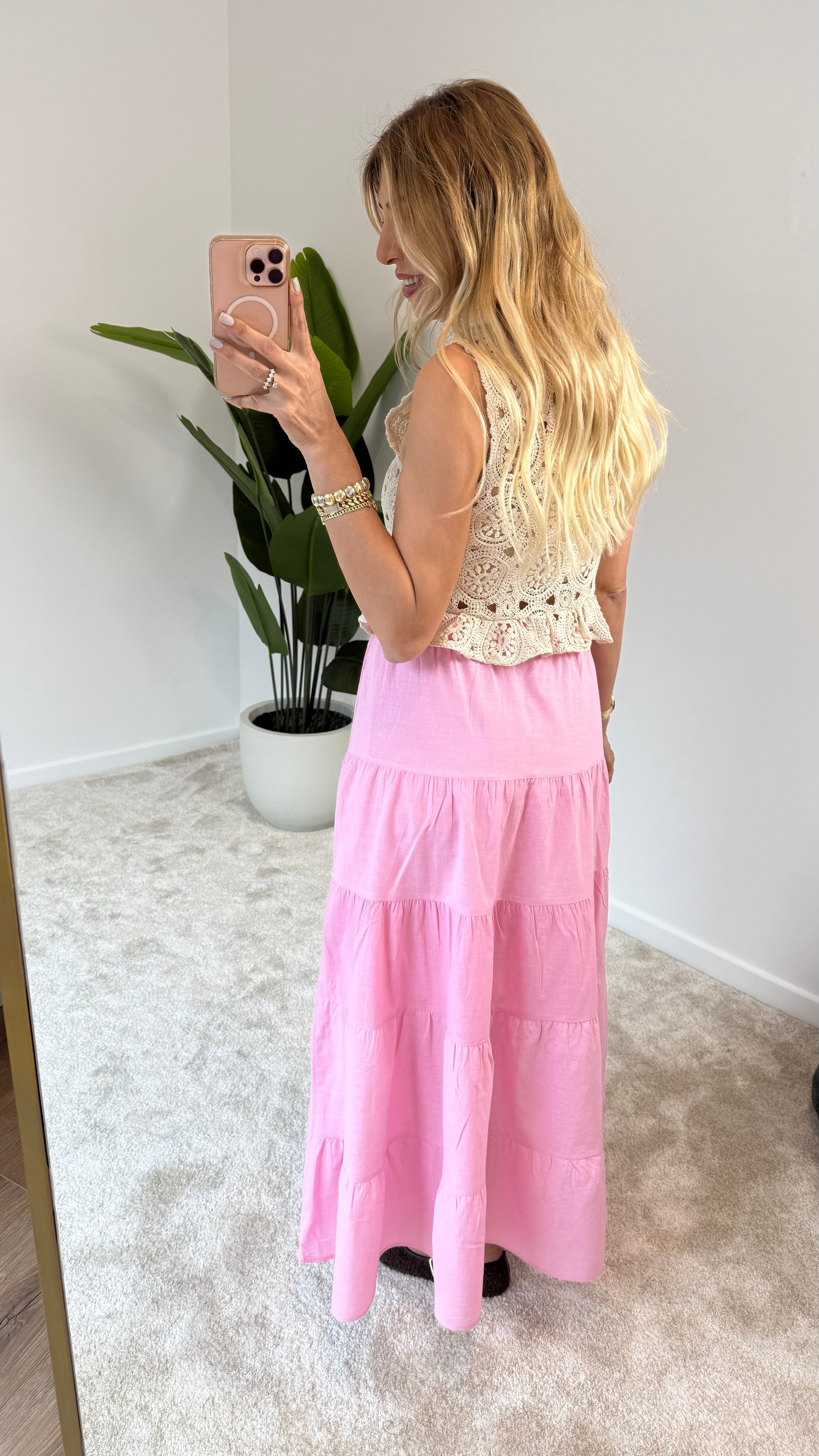 Poplin Etek Pembe