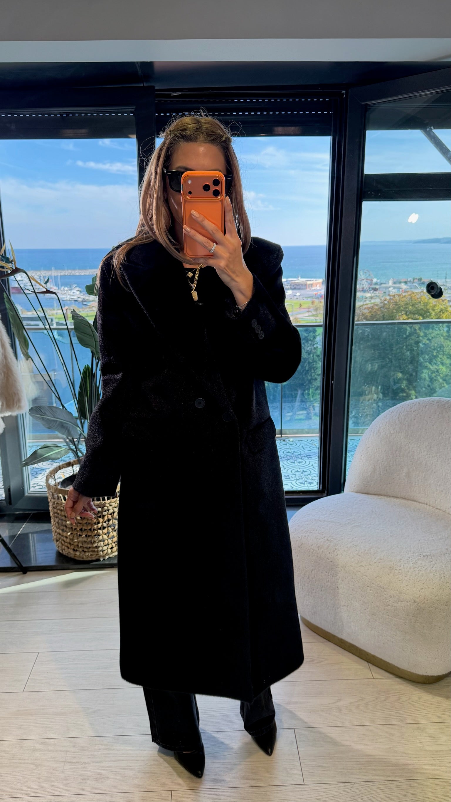 Premium Vatkalı Kaban Siyah