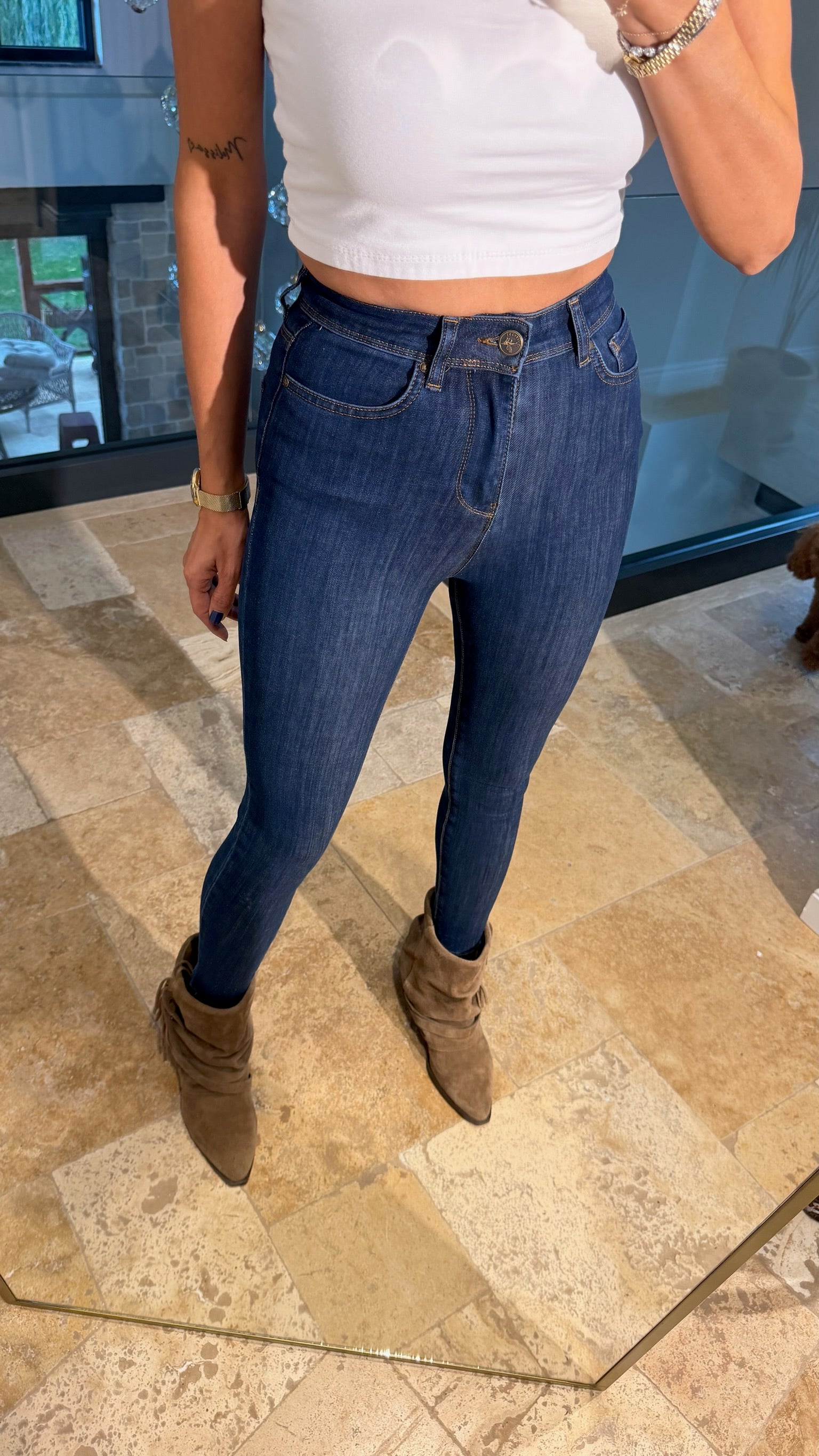 Lacivert Likralı Skinny Jean
