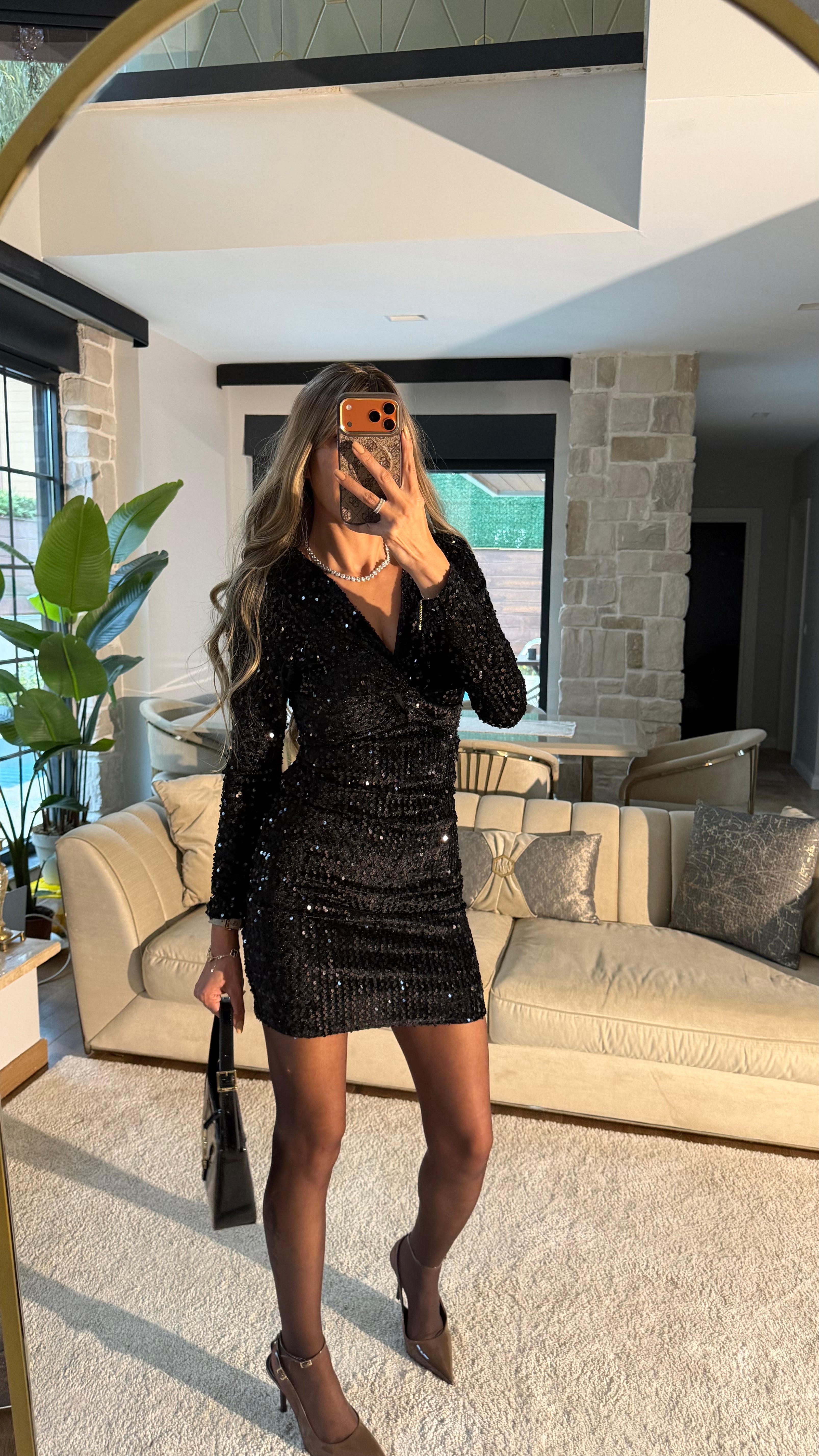 Pulpayet Mini Elbise Siyah