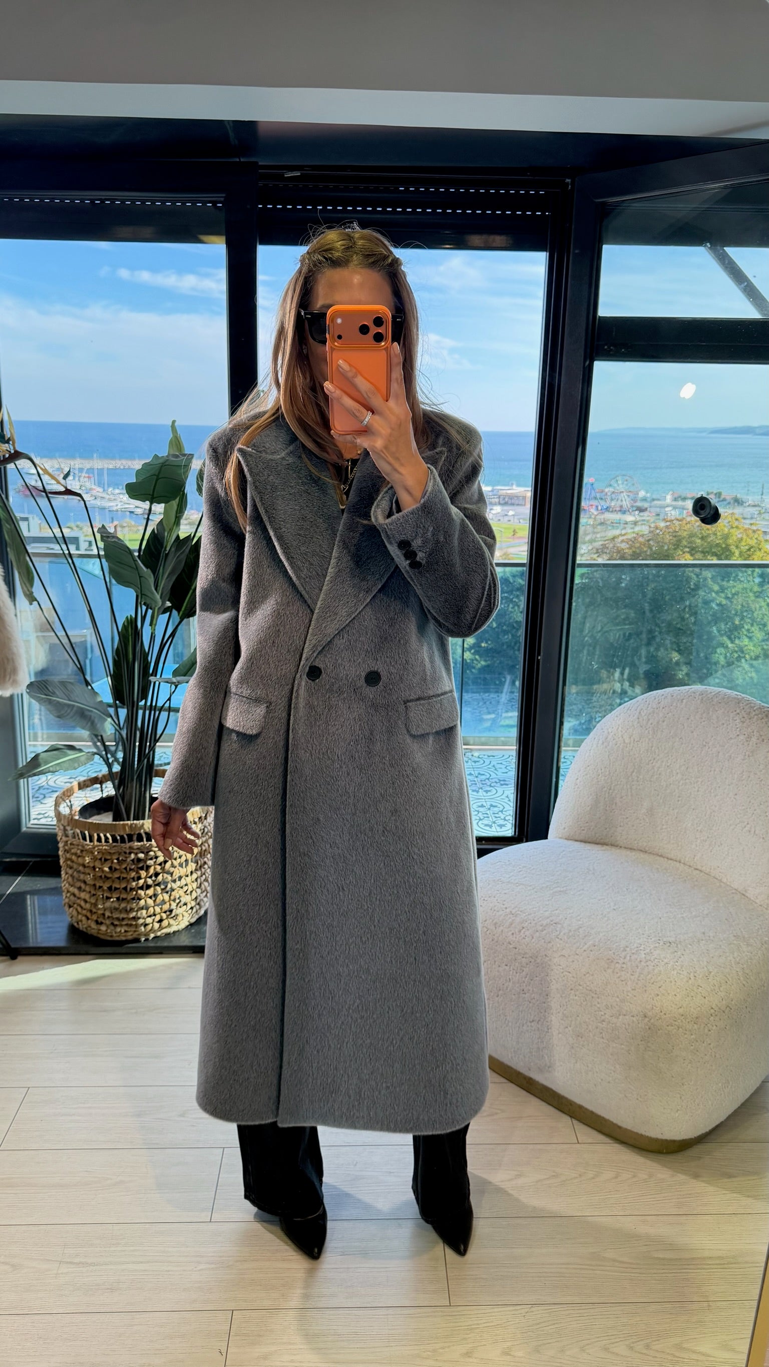 Premium Vatkalı Kaban Antrasit