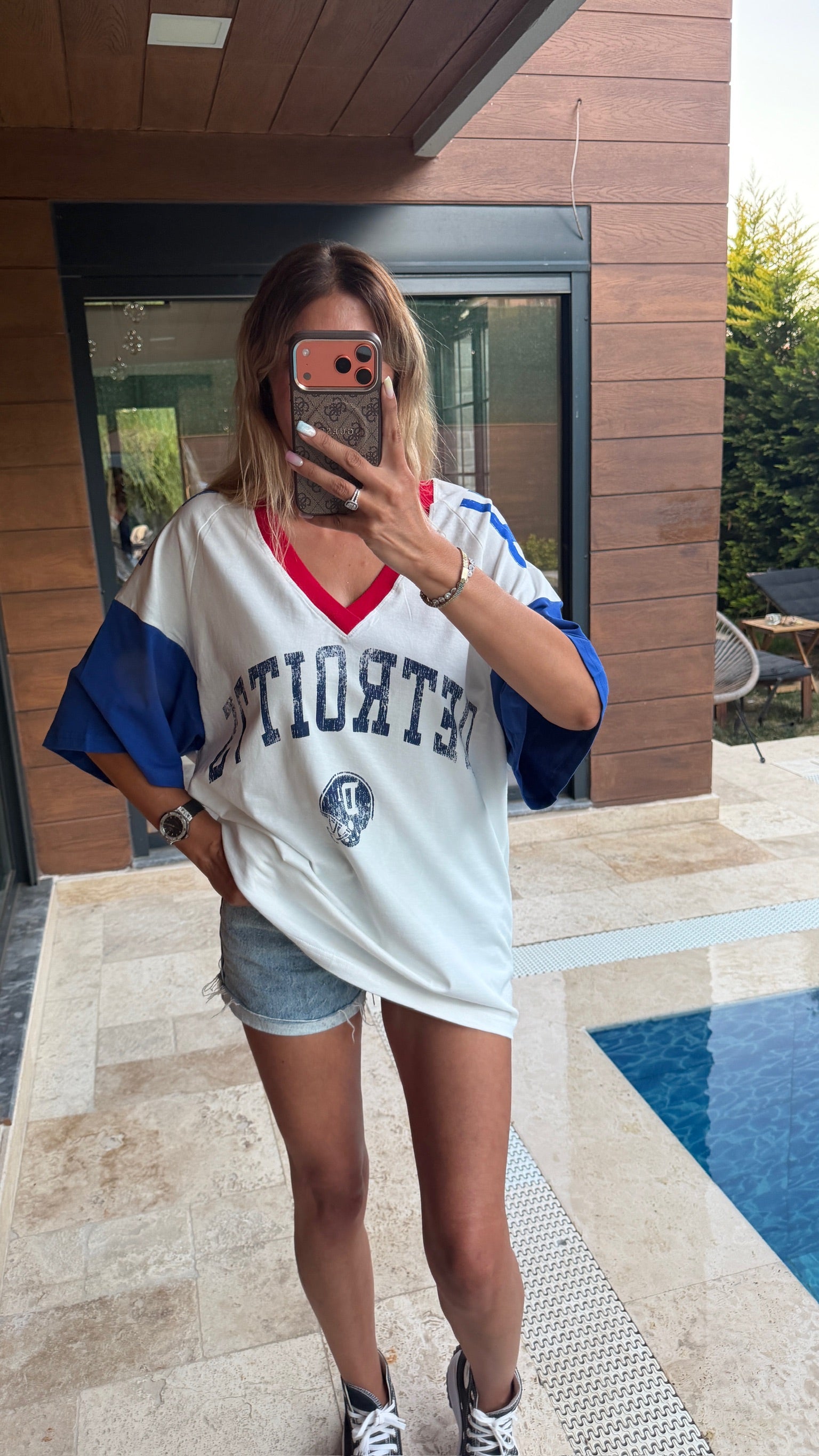 Yazı Detaylı Bol Kesim Tişört