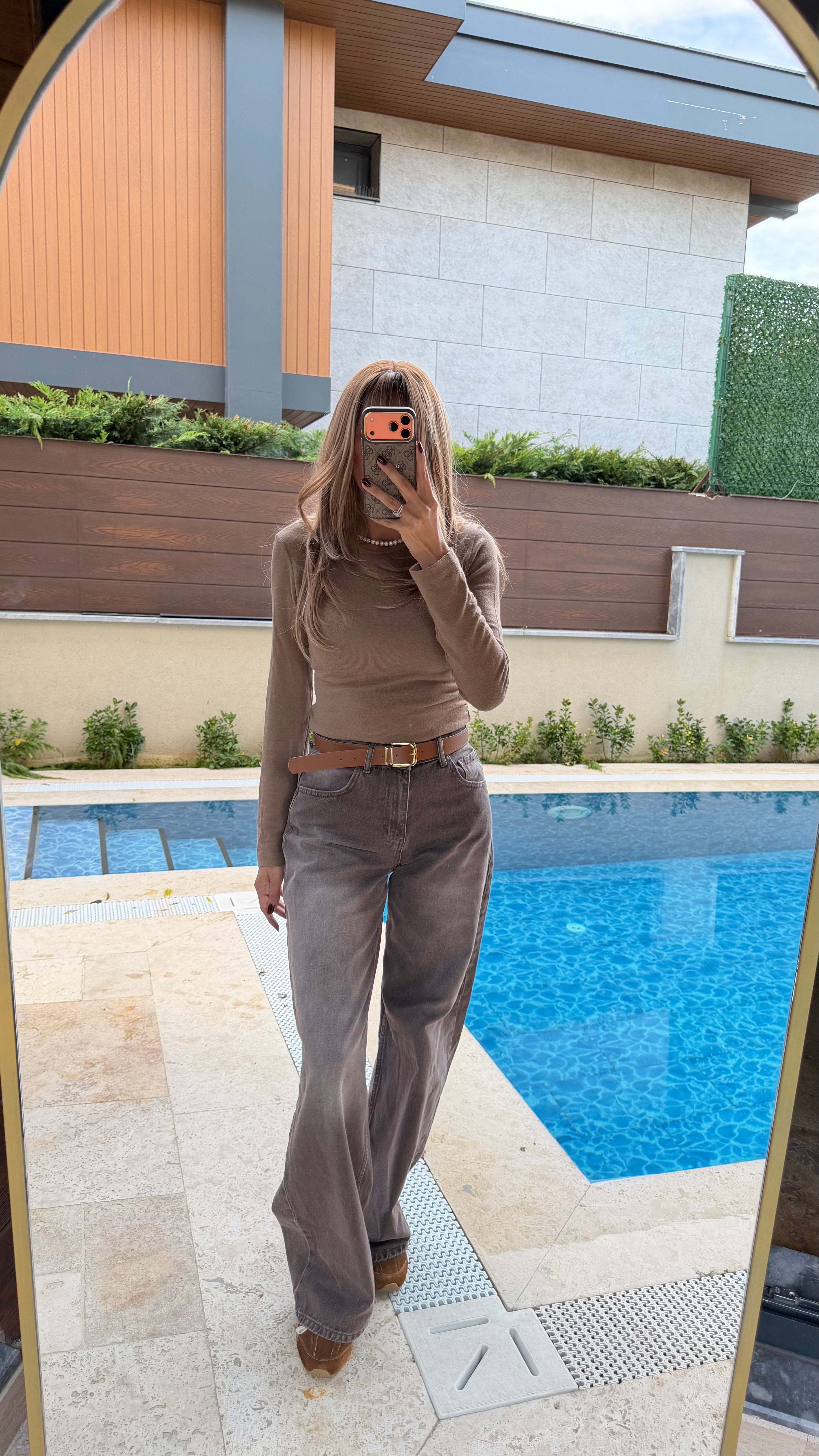 Taşlanmış Kahve Jean