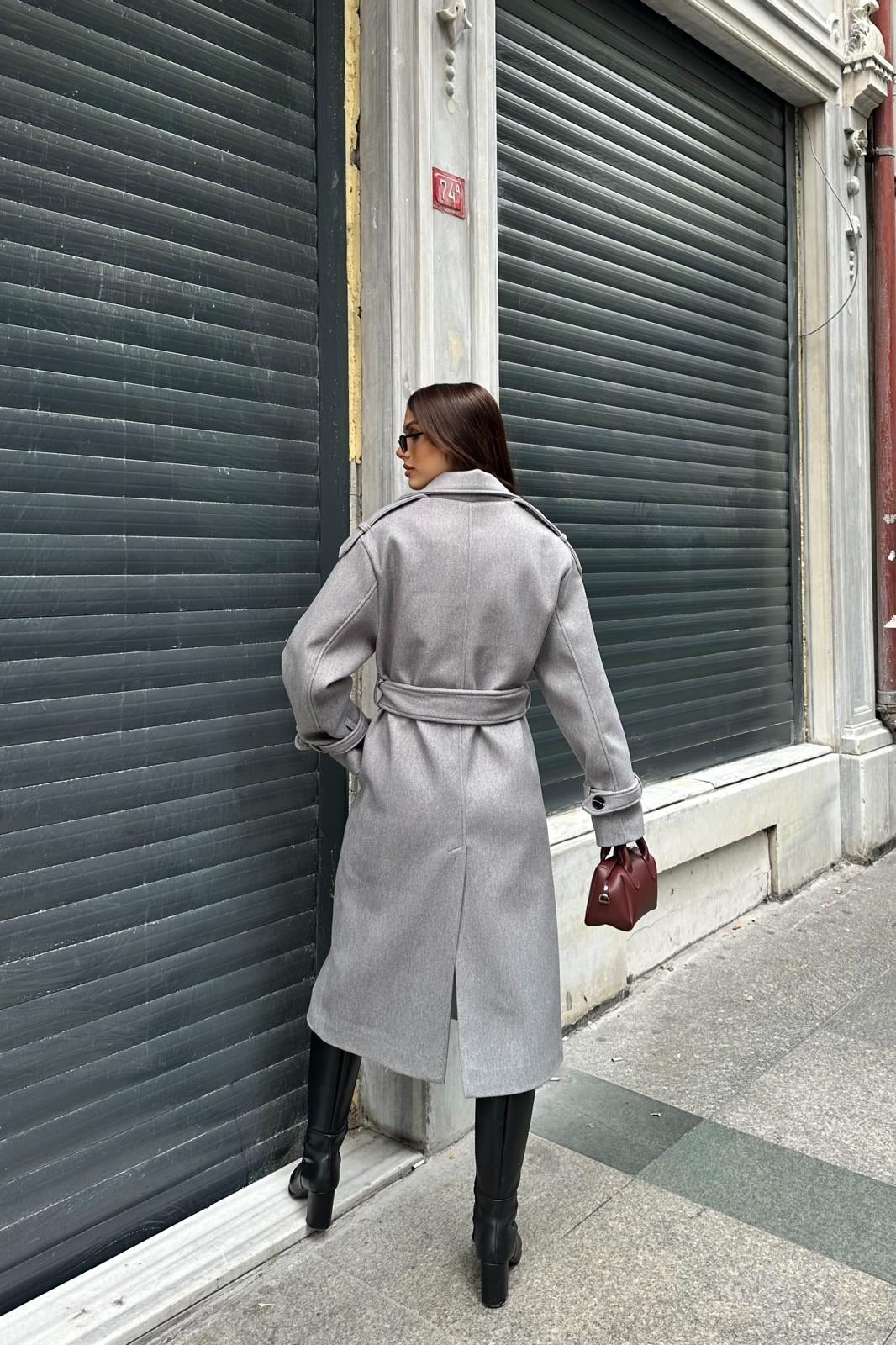 Milano Kaşe Kaban Gri