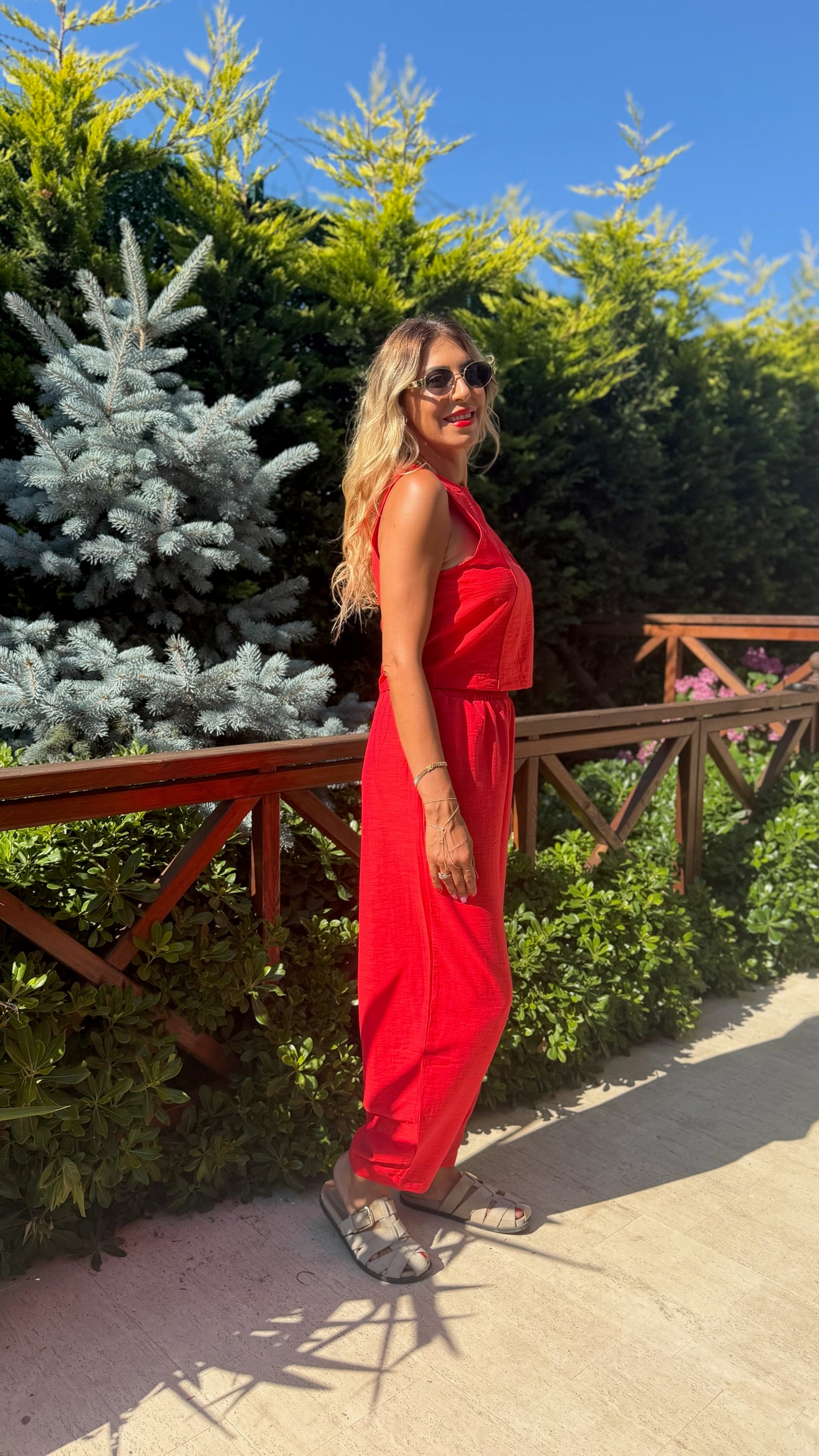 Yaz Gülü İkili Takım Kırmızı