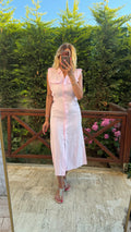 Blush Coast Bel Detaylı Elbise Pembe