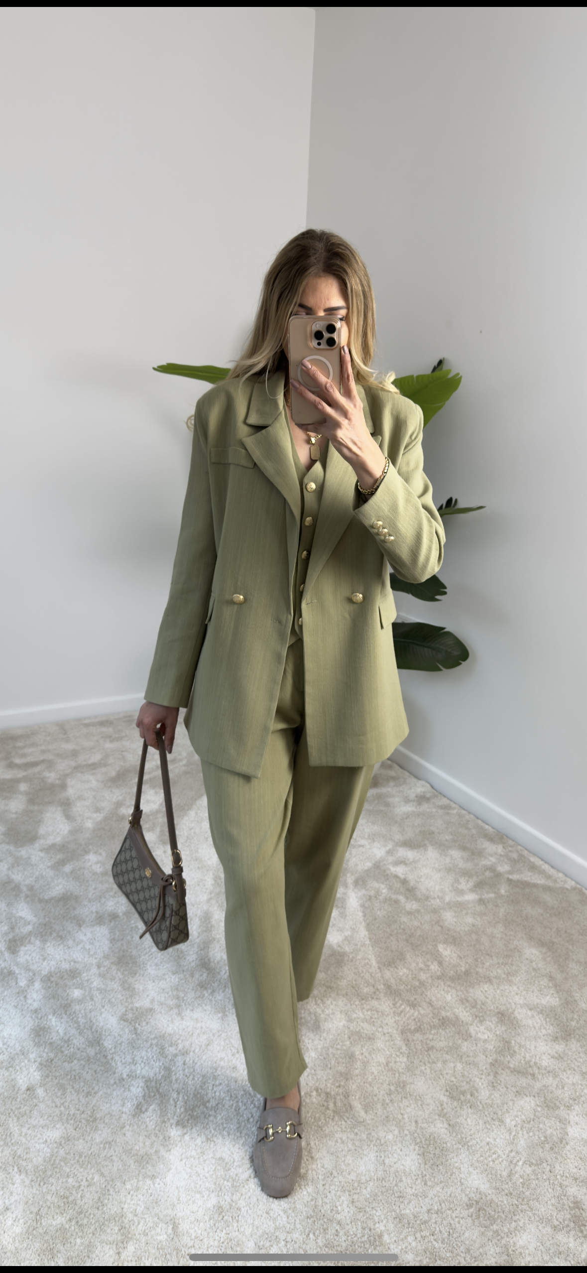 Tıcker Blazer Ceket Yelek Takım Yeşil