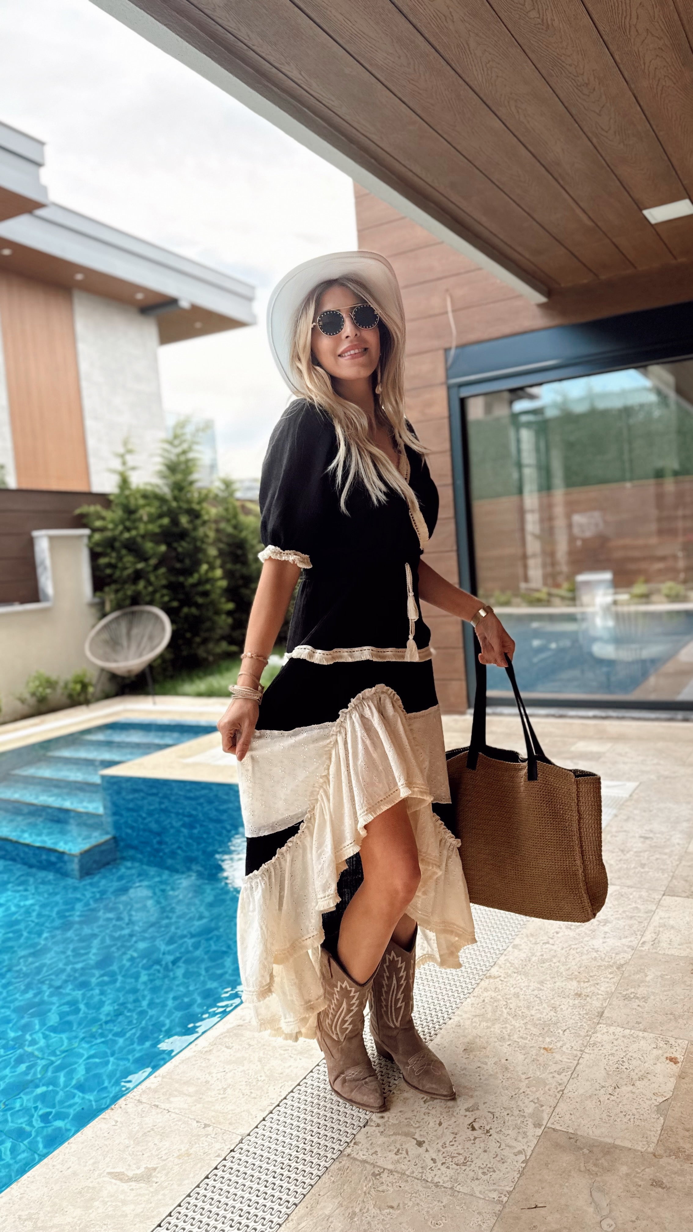 Kovgirl Elbise Siyah