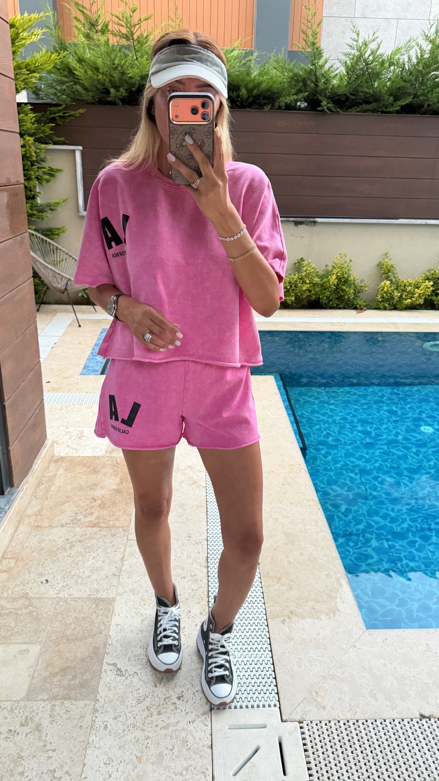 Neva Yıkamalı Takım Pembe