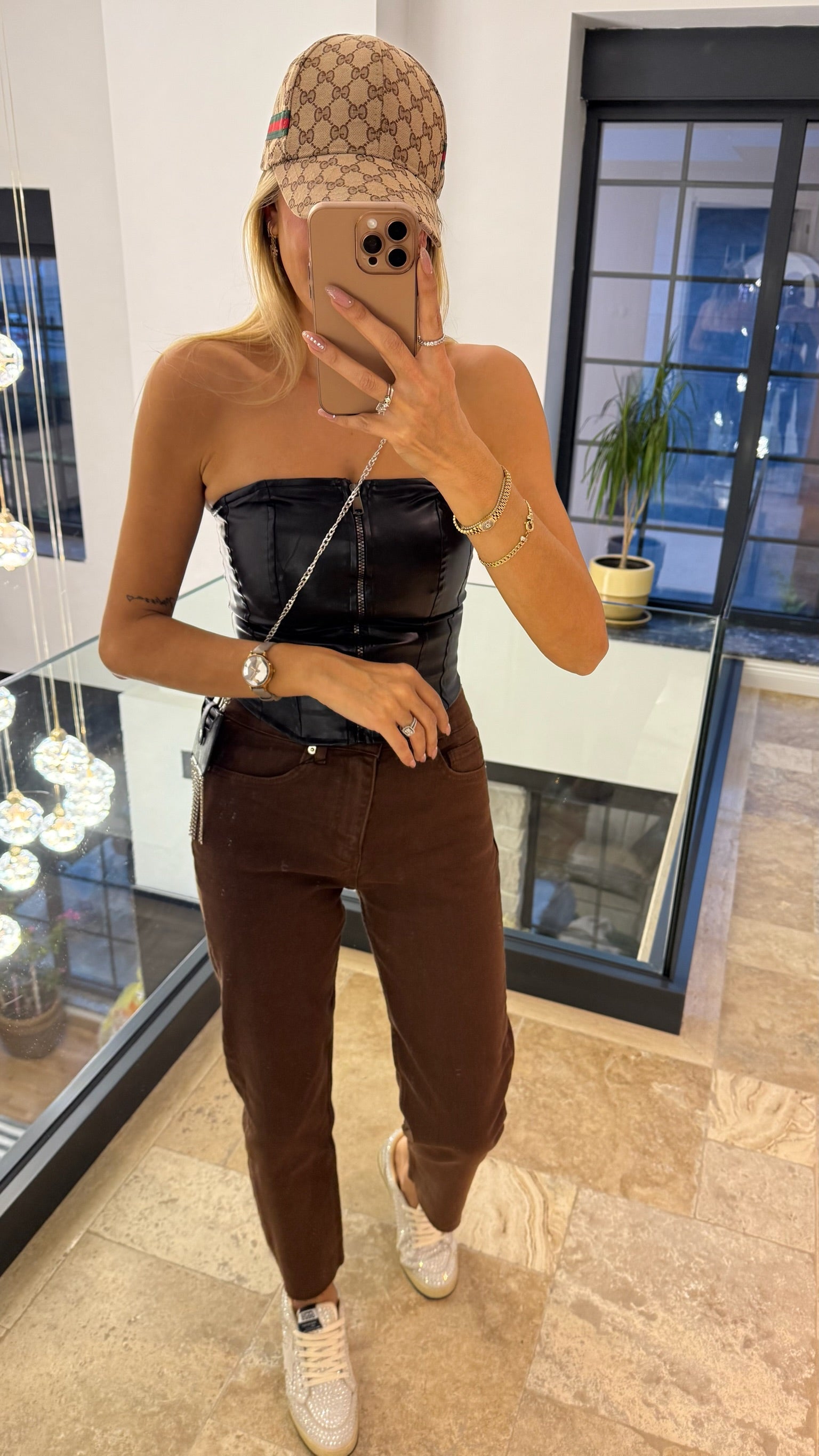 Dryint Slim Fit Mom Jean Kahve Pantolon