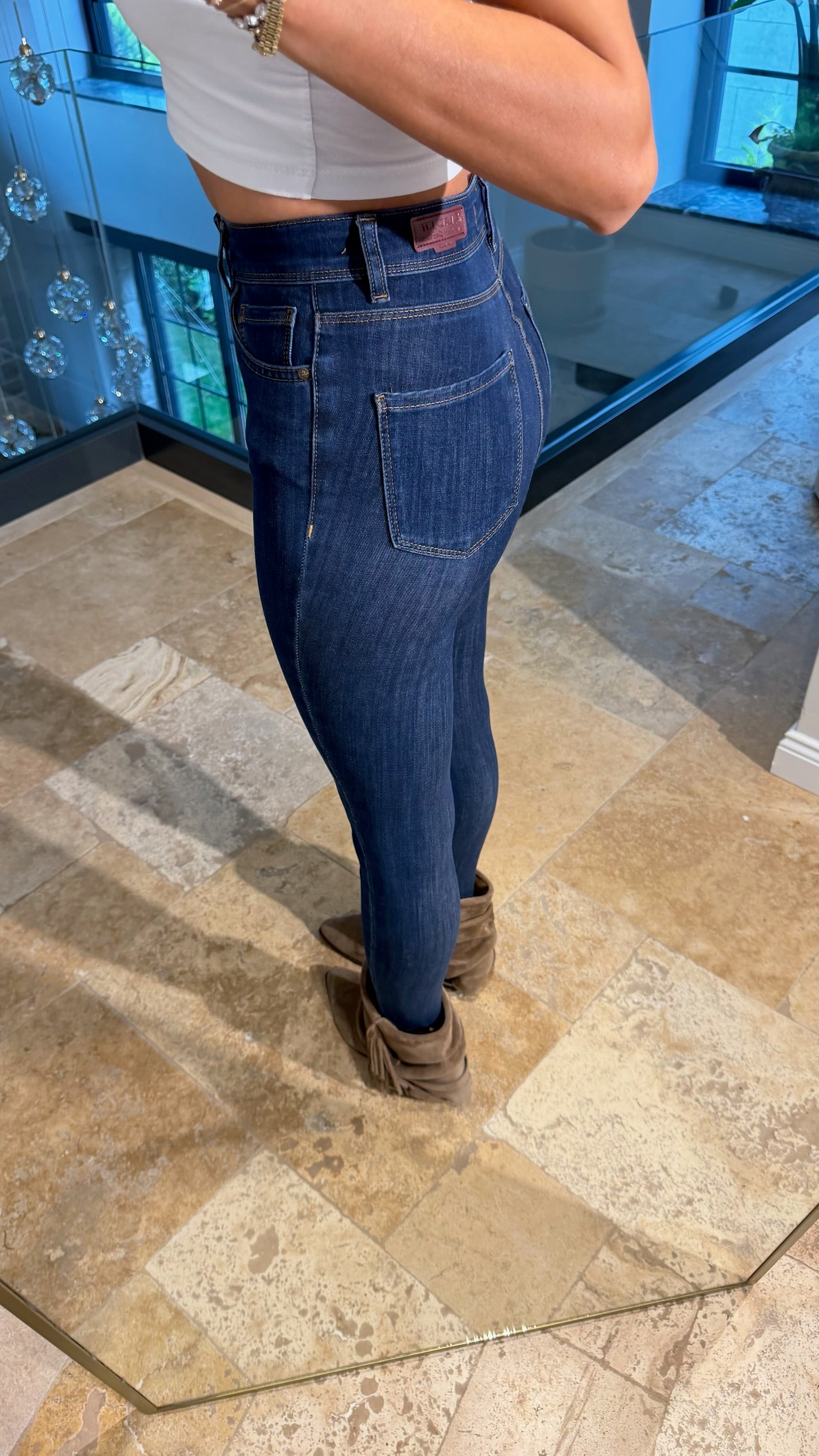 Lacivert Likralı Skinny Jean