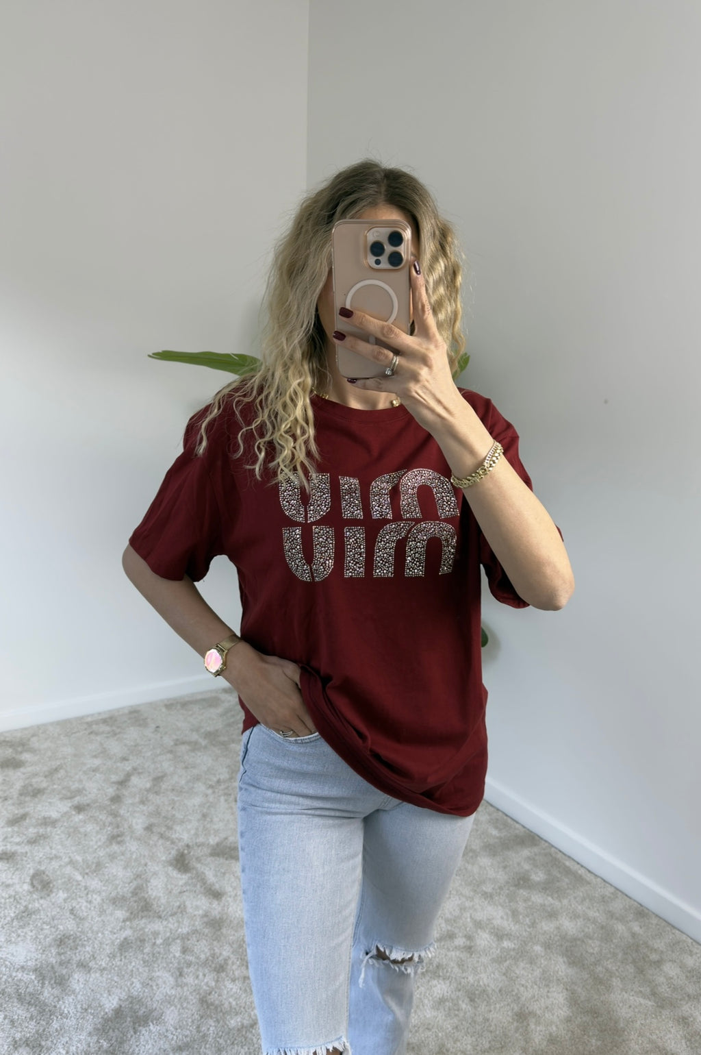 Miu Miu Bordo Tişört