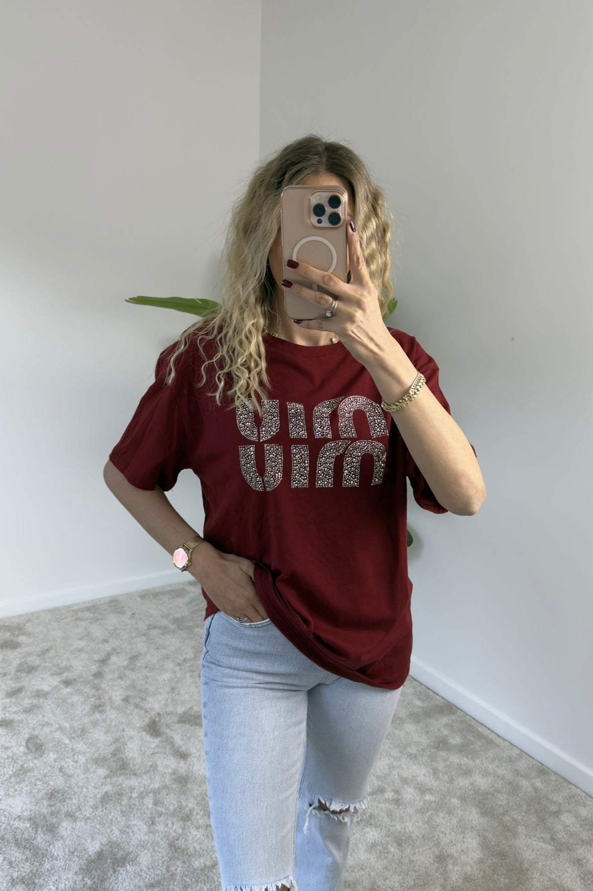 Miu Miu Bordo Tişört