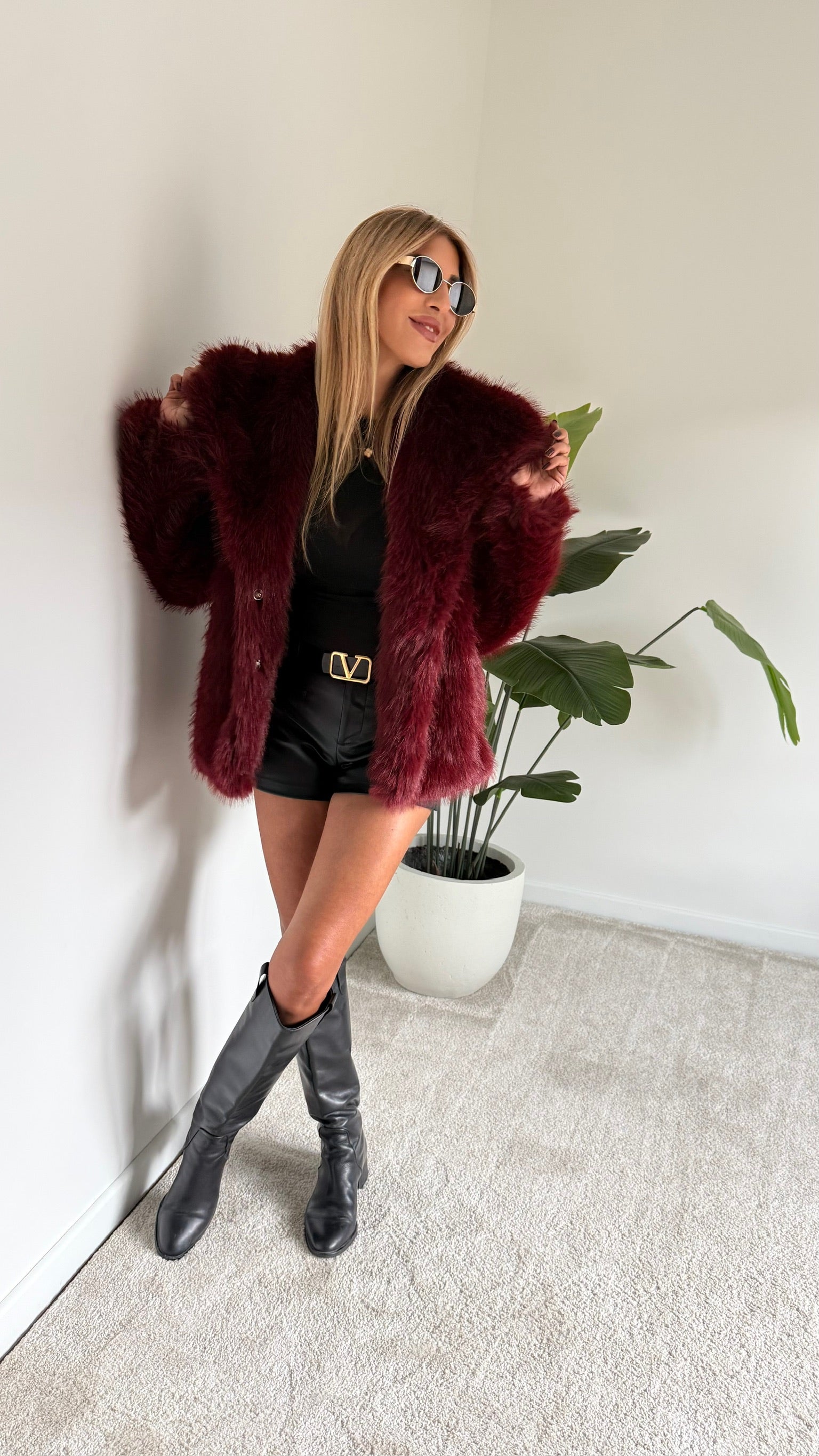 ZR Premium Suni Kürk Bordo