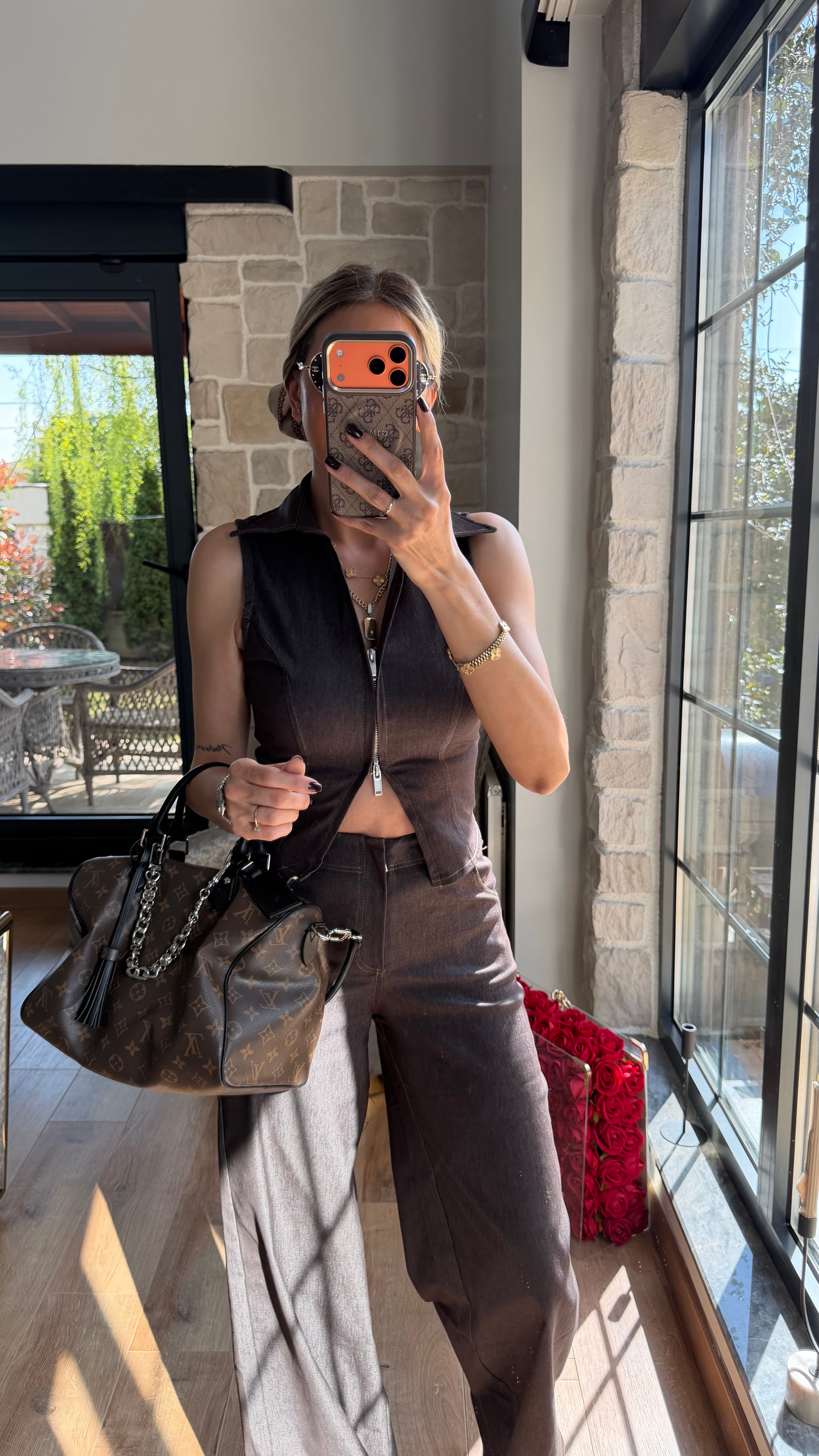 Urban Zip Yelek Pantolon Takım Acı Kahve