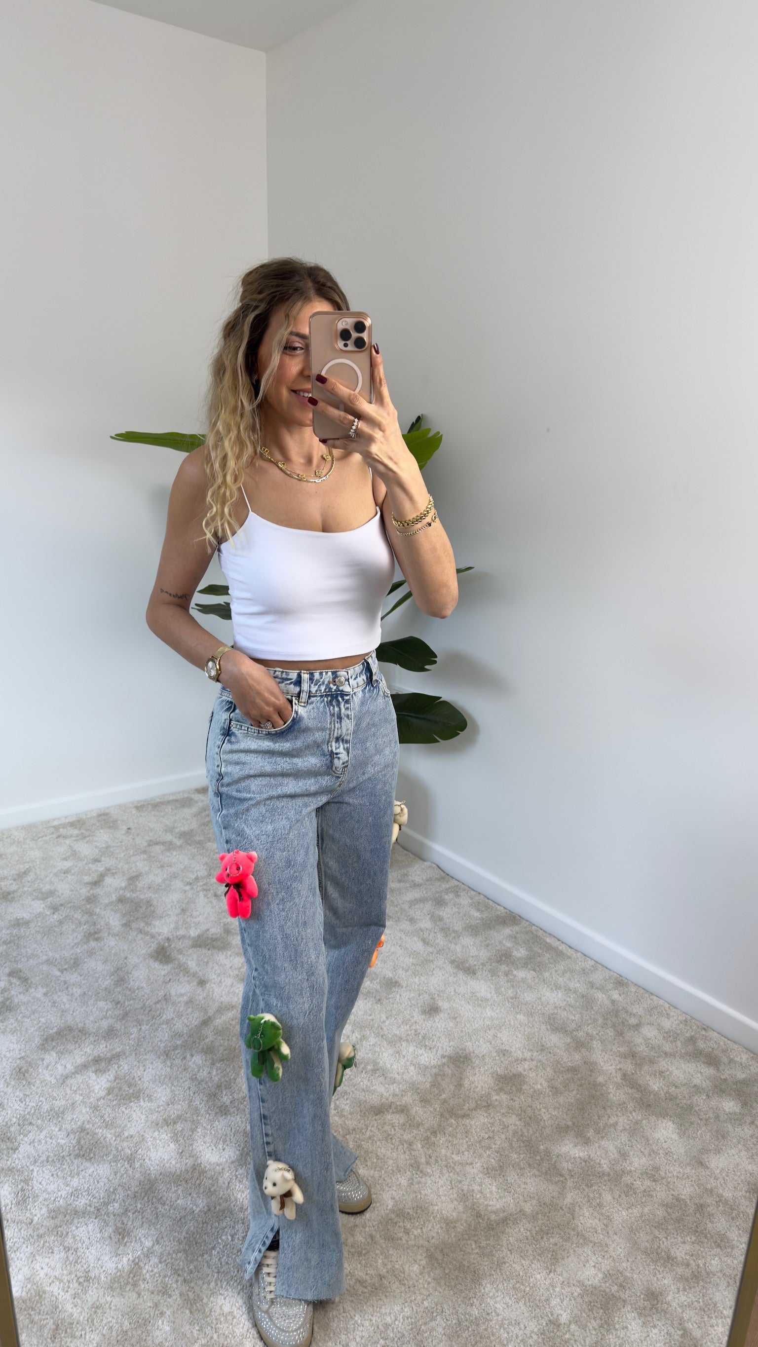 Ayıcık Detaylı Tasarım Pantolon Jean