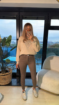 Toparlayıcı Skinny Jean Vizon