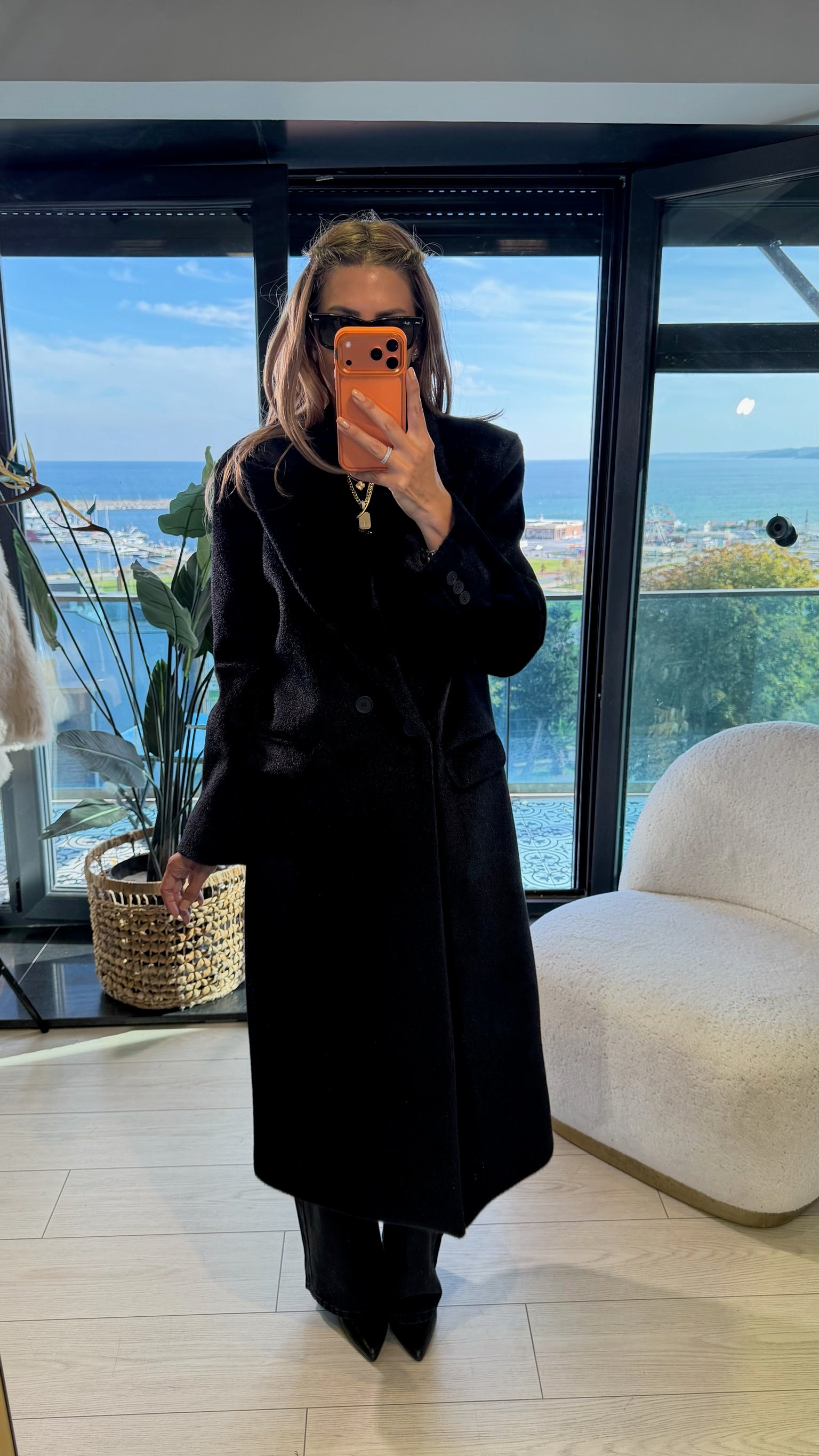 Premium Vatkalı Kaban Siyah