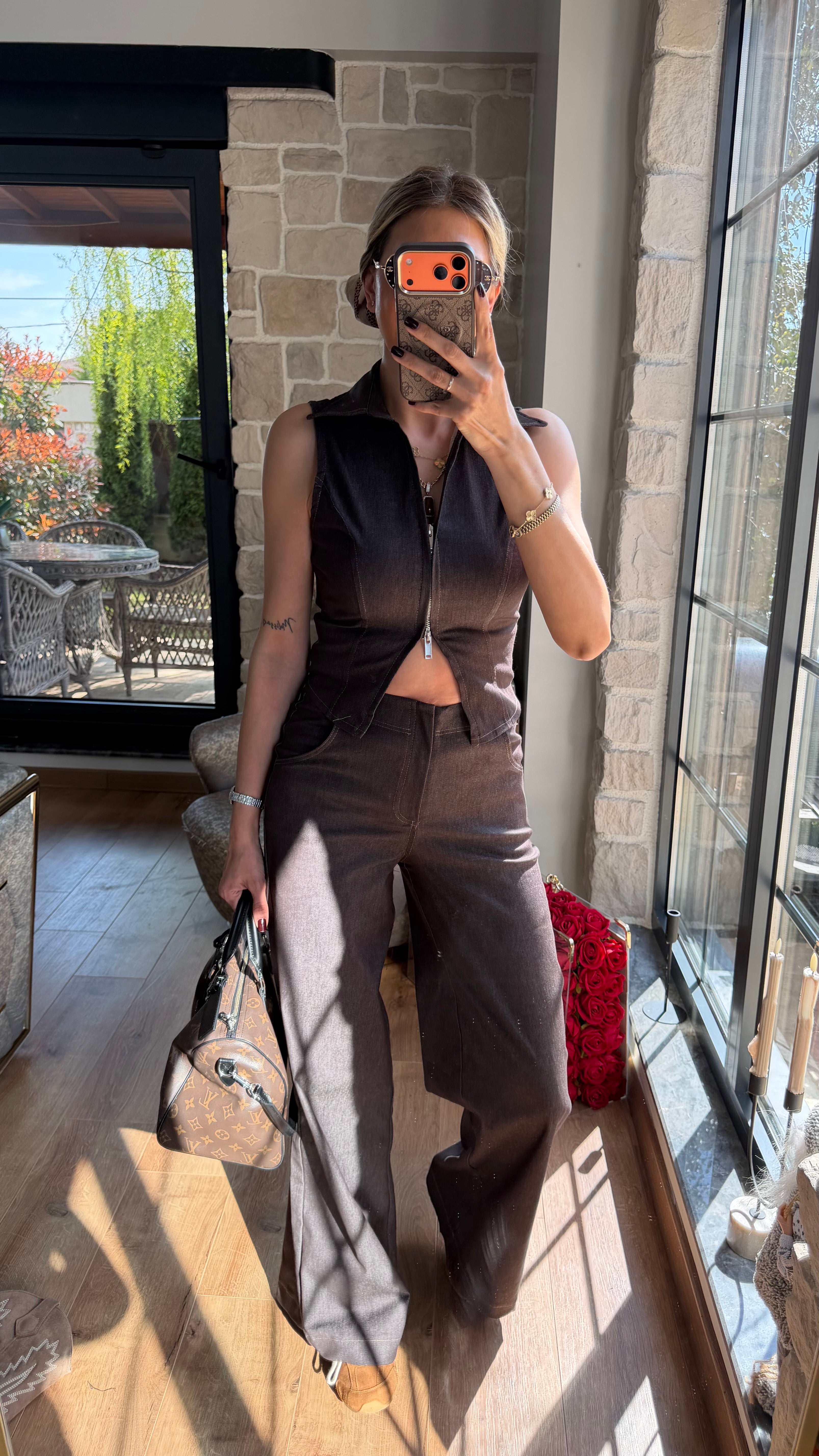 Urban Zip Yelek Pantolon Takım Acı Kahve