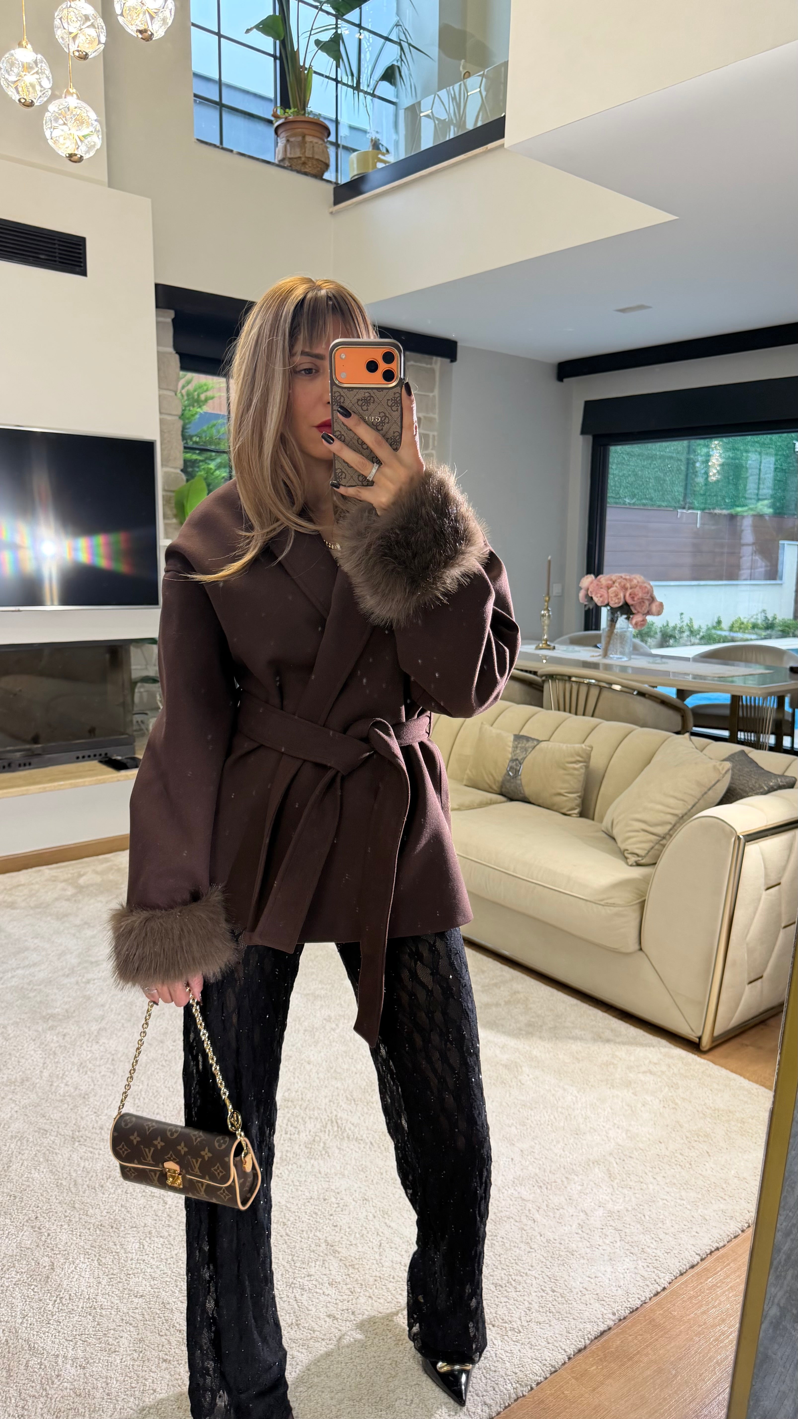 Kolu Kürklü Kaşe Kaban Acı Kahve