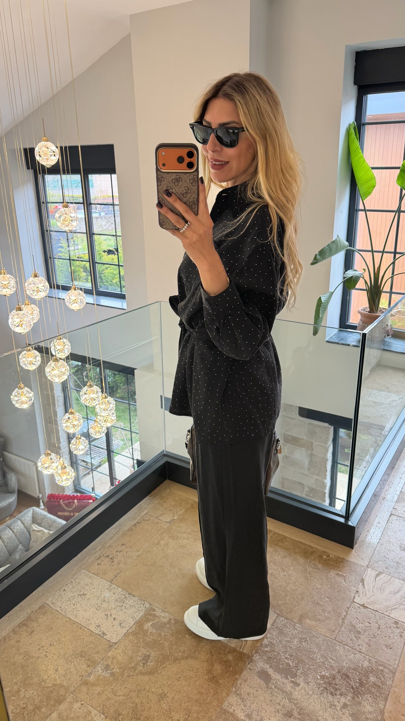 Diamond Taşlı İkili Takım Siyah