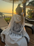 Mystic Sands Etnik Desenli Beyaz Kimono